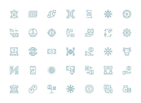 intercambiar icono conjunto con 35 ligero línea gráficos listo para la interfaz de usuario icono colección vector