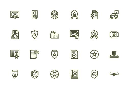 24 Thick Line Line Style Icons from Certified Collection Scalable Icons for All Themes vector