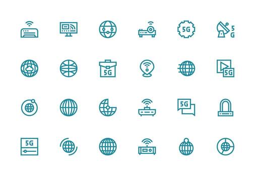 24 Icons for Internet Access in Thick Line Line Format Neatly Designed Icons for Web Platforms vector