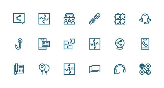 18 Strong Stroke Line Icons for Connect Graphics Creative Icon Set vector
