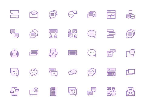 35 Regular Clean Line Style Icons from Reply Collection Sharp Icons for Presentations vector