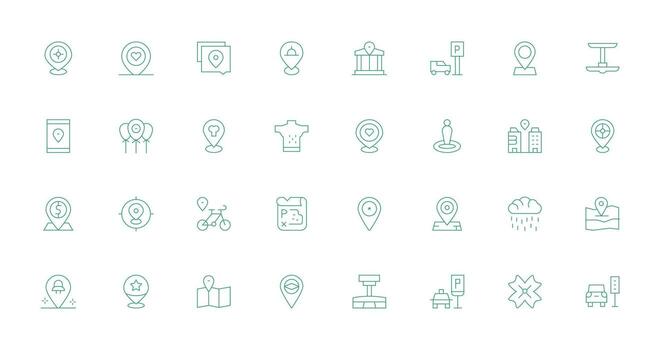 Spot Icon Collection with 32 Thin Line Designs Quick Access Icons for UI Development vector