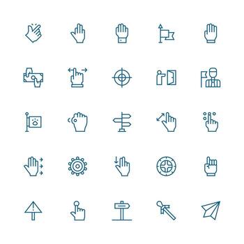 Pointer Icon Collection with 25 Medium Stroke Outline Designs Organized Glyph Icons for Fast Design vector