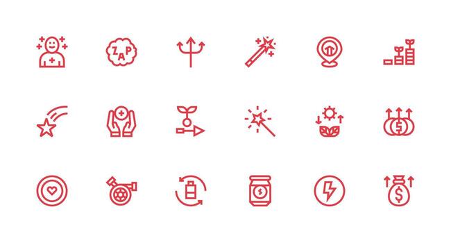 18 Strong Stroke Line Vectors for Boost Theme Complete Icon Bundle for Web Design