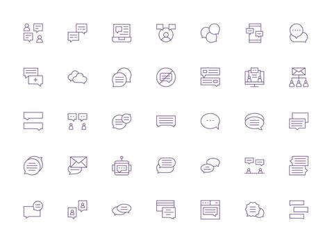 Light Line Style Reply Icons with 35 Vectors Universal Icon Pack