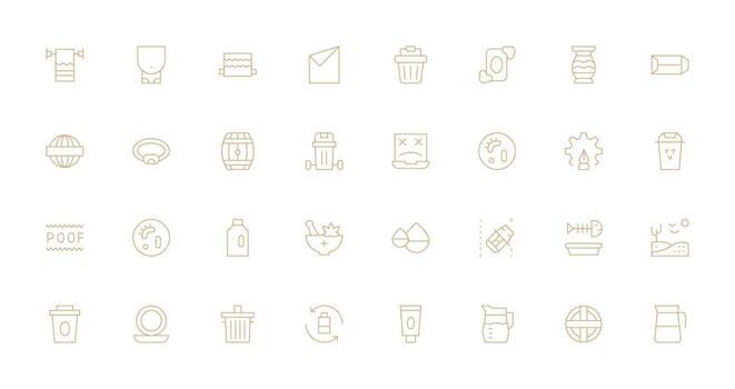 vacío presentando 32 íconos en Delgado línea diseño reutilizable icono conjunto vector