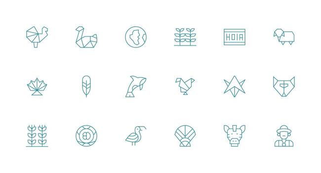 Stylized including 18 Minimal Line Illustrations UI-Ready Icon Collection vector