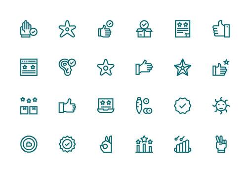 24 grueso línea línea estilo íconos desde bueno colección tablero icono serie vector