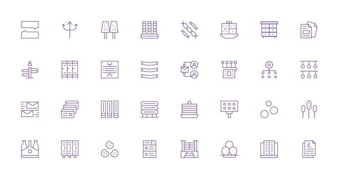 Multiple featuring 32 Icons in Thin Line Design Digital Product Icons for Fast Delivery vector