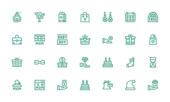 28 Bold Line Style Icons from Present Collection Reliable Icons for All Interfaces vector