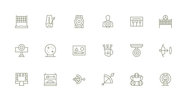 18 Minimal Line Vectors for Practice Theme Functional Icon Series