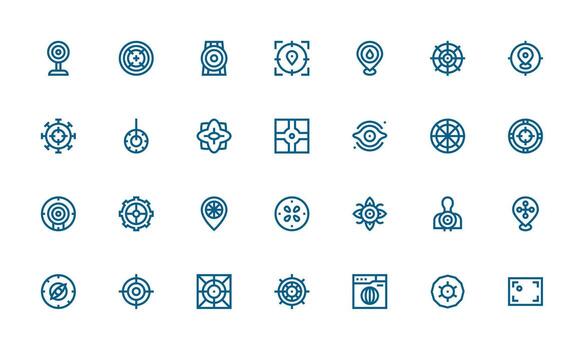 Center featuring 28 Icons in Bold Line Design Interface Icon Collection for Daily Projects vector