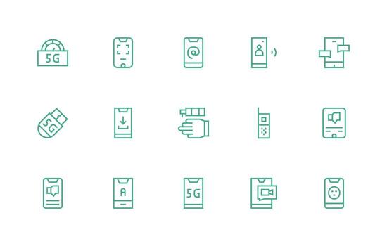 15 regular línea estilo íconos desde teléfono inteligente colección versátil icono colección para diseñadores vector