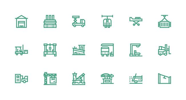 Unloading featuring 18 Icons in Strong Stroke Line Design General Use Icon Pack vector