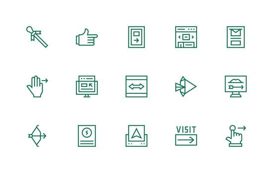 Forward Visual Pack containing 15 Regular Line Icons UI-Ready Icon Collection vector