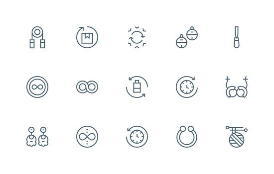 15 Regular Line Style Icons from Loop Collection Creative Icon Set vector