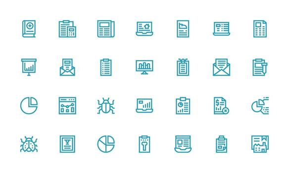 28 Bold Line Style Icons from Report Collection Detailed Icon Collection for Design Systems vector