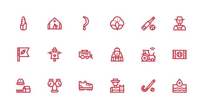 Strong Stroke Line Icons from Field Set with 18 Vectors Interface Icons for Daily Use