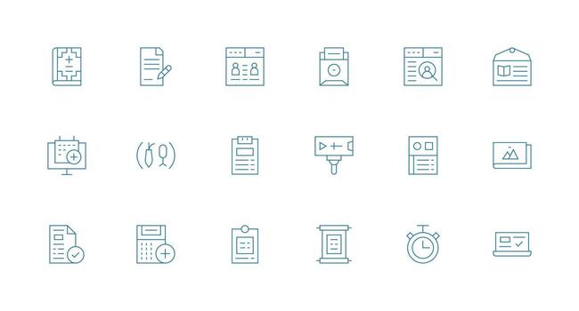 18 Minimal Line Designs for Record Icons Reliable Icons for All Interfaces vector