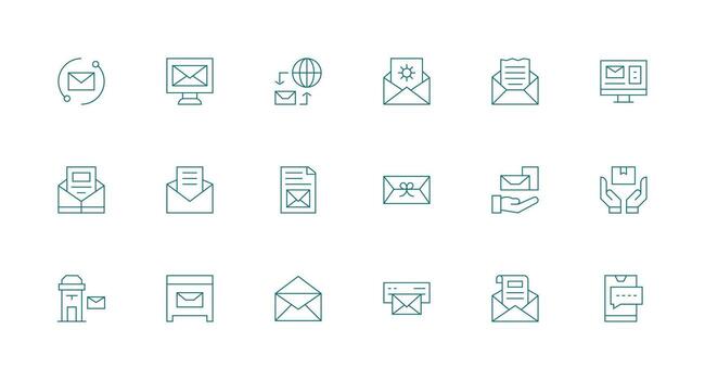 Mail featuring 18 Icons in Minimal Line Design Simple Icons for Interface and Wireframes vector