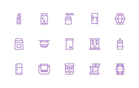 Preserve Icon Set with 15 Regular Line Graphics Creative Icon Set vector