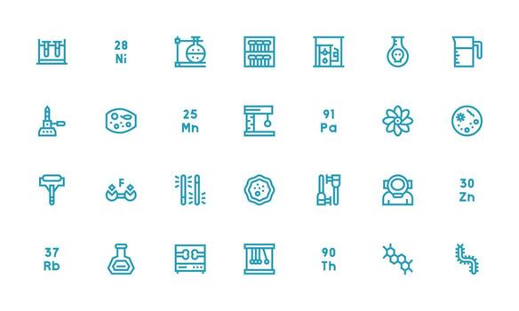 28 Bold Line Style Icons from Science Collection Icon Pack for Various Themes vector