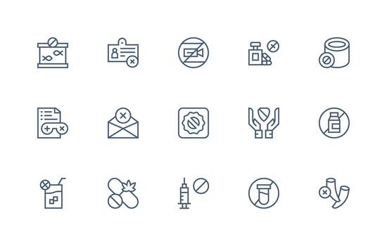 Regular Line Icons from Banned Set with 15 Vectors Modern Icon Set