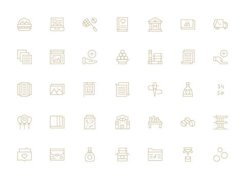 Light Line Style Collection Icons with 35 Vectors Interface Icon Collection for Daily Projects