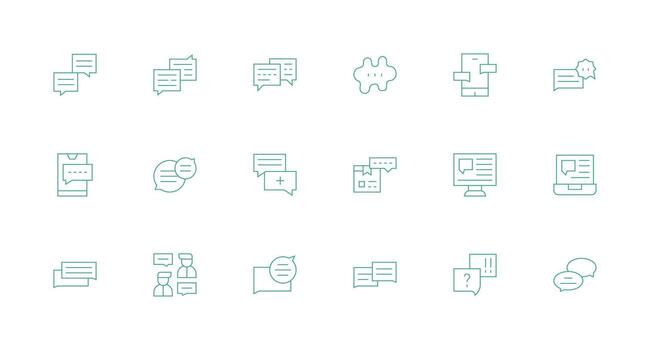 Support Ticket Icon Collection with 18 Minimal Line Designs Interface Icon Collection vector