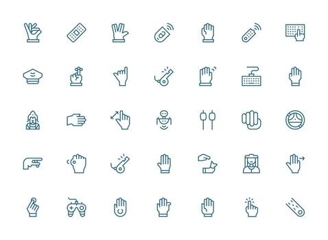 35 Regular Clean Line Style Icons from Command Collection Icon Set for Apps vector