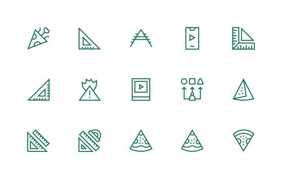 Regular Line Icons from Triangle Set with 15 Vectors Pixel Perfect Icon Set