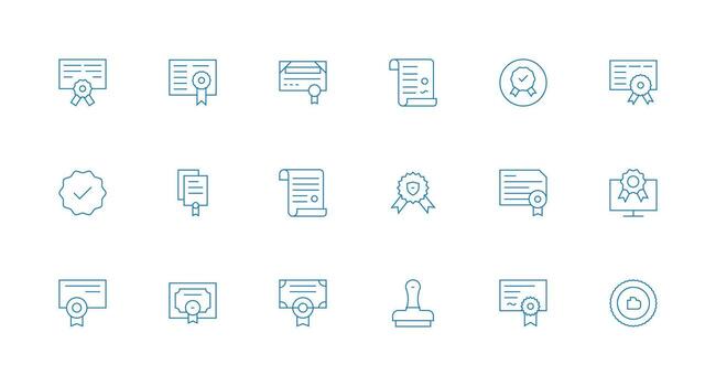 Seal Visual Pack containing 18 Minimal Line Icons Optimized Icon Pack for Digital Products vector