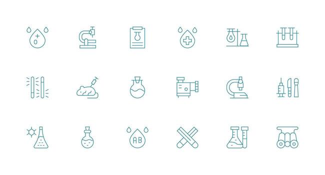 18 Minimal Line Vectors for Lab Theme UI Icon Set