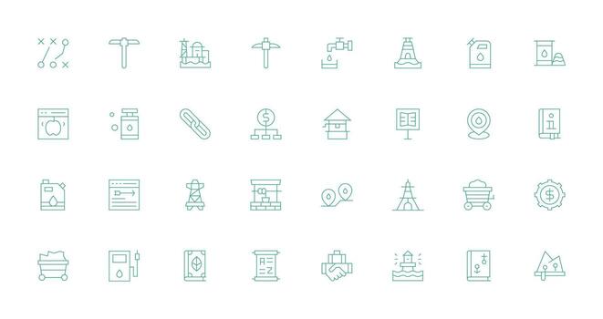 Resource Set with 32 Thin Line Icons Flexible Icon System for Web Interfaces vector