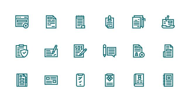 18 Strong Stroke Line Designs for Form Icons Clean Icon Set Icon Pack for UI Projects vector