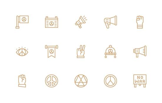 Protest featuring 15 Icons in Regular Line Design Icon Pack for UI vector