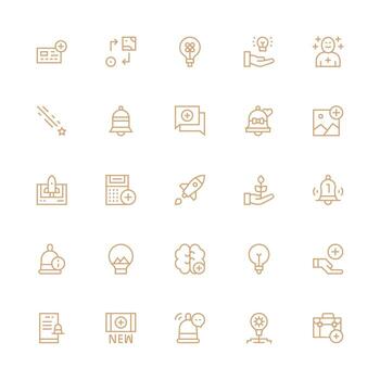 Medium Stroke Outline Icons from New Set with 25 Vectors Multi-Style Icon Collection