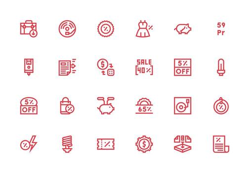 24 Thick Line Line Icons for Saving Graphics Complete Icon Bundle for Web Design vector