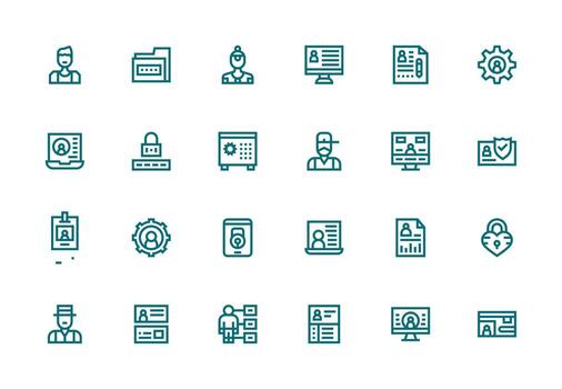 24 Thick Line Line Style Icons from Personal Data Collection Modern Line and Glyph Icon Series vector