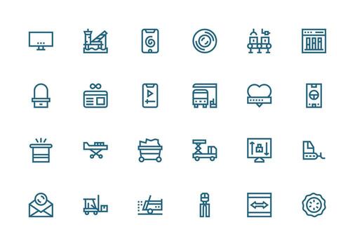 Thick Line Line Icons from Loading Set with 24 Vectors Scalable Icon Pack