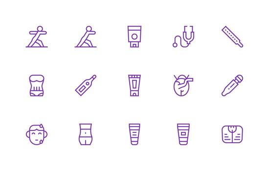 Body Visual Pack containing 15 Regular Line Icons Simple Icons for Interface and Wireframes vector