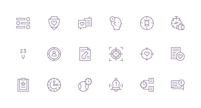 18 Priority Icons in Minimal Line Aesthetic Editable Icon Collection vector