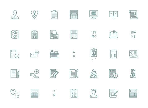 Light Line Icons from Data Entry Set with 35 Vectors Standard Icon Pack
