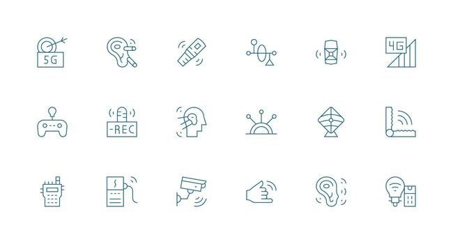 Wireless featuring 18 Icons in Minimal Line Design Digital Product Icons for Fast Delivery vector