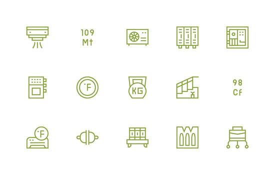 Regular Line Icons from Unit Set with 15 Vectors Icon Set for Web