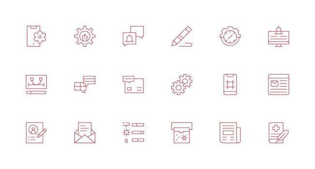 18 Minimal Line Designs for Update Icons Sharp Icons for Presentations vector