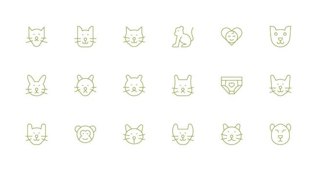 Adorable Icon Collection with 18 Minimal Line Designs Flexible Icon System for Web Interfaces vector