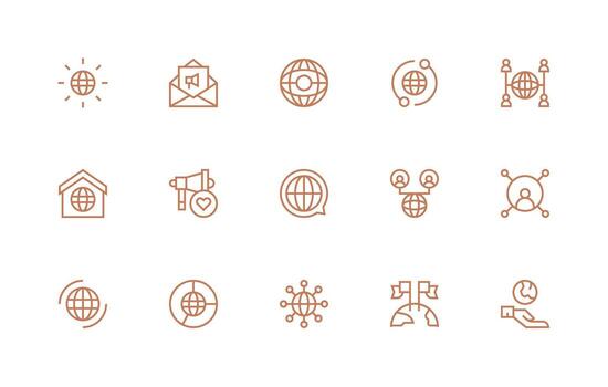 15 regular línea diseños para superar a íconos multi-estilo íconos para creativo proyectos vector