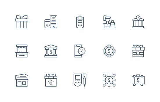 Commerce including 15 Regular Line Illustrations Essential Icon Set for Teams vector