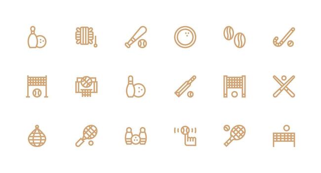 pelota visual paquete conteniendo 18 fuerte carrera línea íconos web icono colección vector